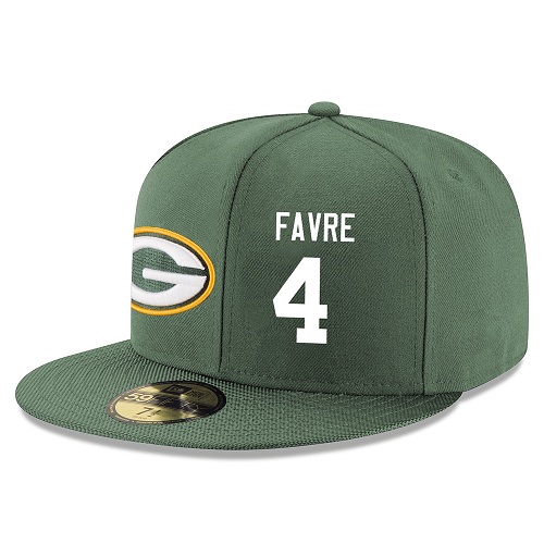 NFL Green Bay Packers #4 Brett Favre Stitched Snapback Adjustable Player Hat - Green/White